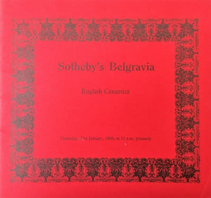 Sotheby's Belgravia ~ English Ceramics ~ London ~ 31. 01. 1980