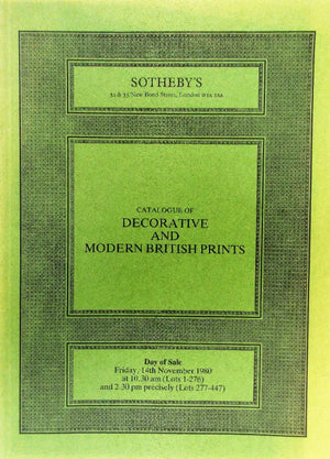 Sotheby's ~ Decorative & Modern Prints~ London ~ 14. 11. 1980