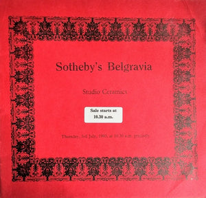 Sotheby's Belgravia ~ Studio Ceramics ~ London ~ 03. 07. 1980