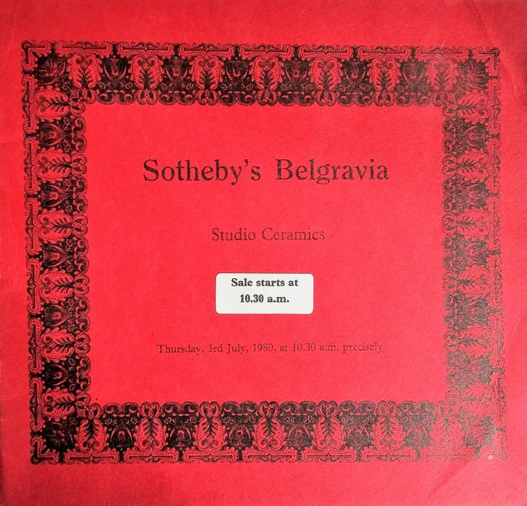 Sotheby's Belgravia ~ Studio Ceramics ~ London ~ 03. 07. 1980