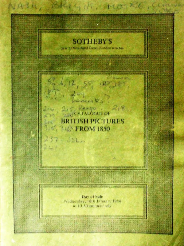 Sotheby's ~ British Pictures from 1850 ~ London ~ 18. 01. 1984