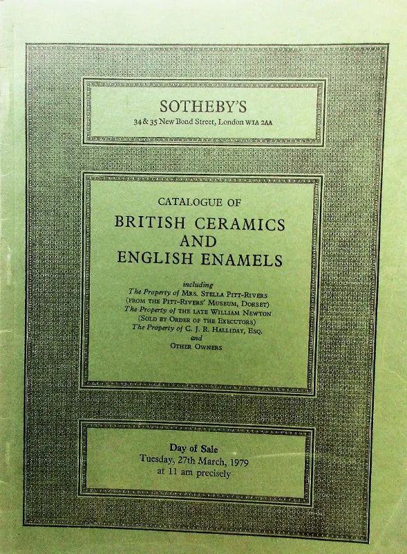 Sotheby's ~ British Ceramics & Enamels ~ London ~ 27. 03. 1979