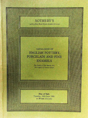 Sotheby's ~ English Ceramics & Enamels ~ London ~ 16. 06. 1981