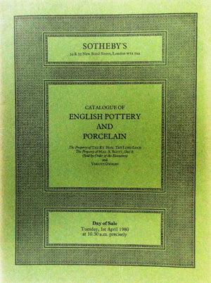 Sotheby's ~ English Pottery & Porcelain ~ London ~ 01. 04. 1980