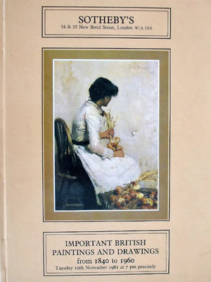 Sotheby's ~ British Paintings & Drawings ~ London ~ 10. 11. 1981
