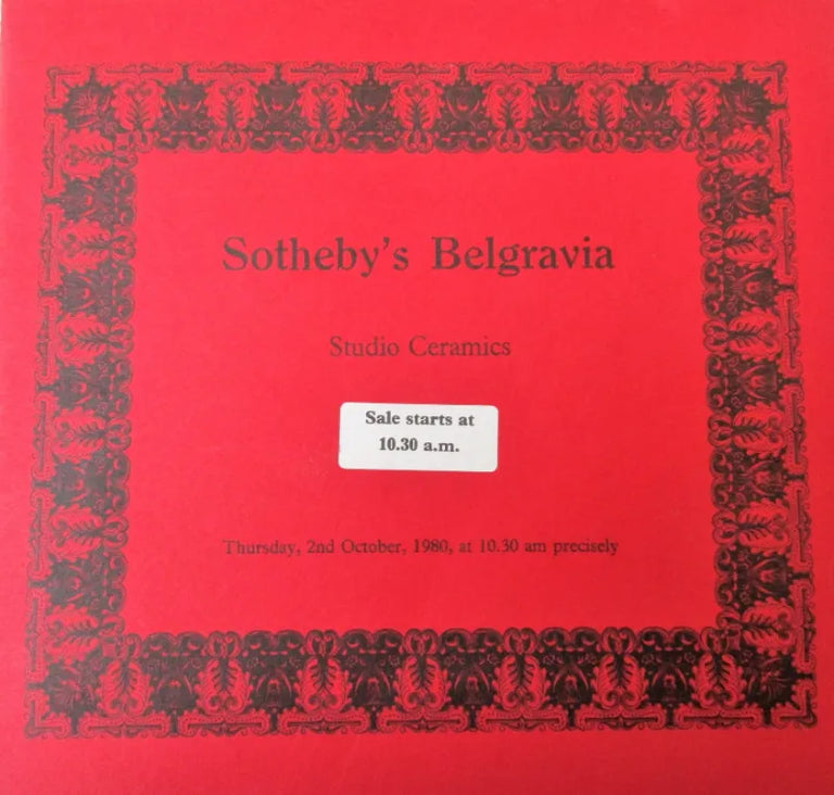 Sotheby's Belgravia ~ Studio Ceramics ~ London ~ 02. 10. 1980