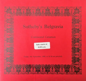 Sotheby's Belgravia ~ Continental Ceramics ~ London ~ 05. 09. 1980