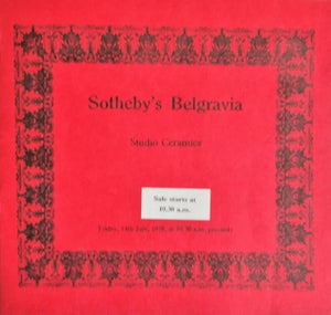 Sotheby's Belgravia ~ Studio Ceramics ~ London ~ 14. 07. 1978