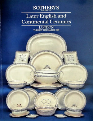 Sotheby's ~ European Ceramics ~ London ~ 07. 03. 1989