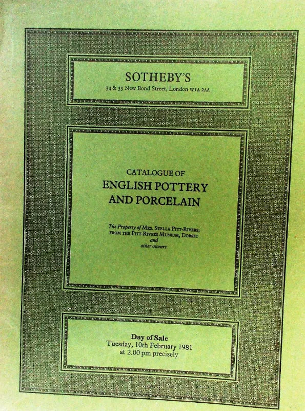 Sotheby's ~ English Ceramics ~ London ~ 10. 02. 1981