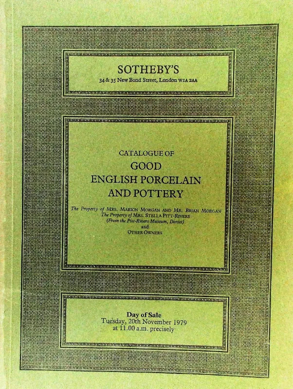 Sotheby's ~ English Porcelain & Pottery ~ London ~ 20. 11. 1979
