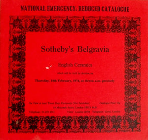 Sotheby's Belgravia ~ English Ceramics ~ London ~ 14. 02. 1974