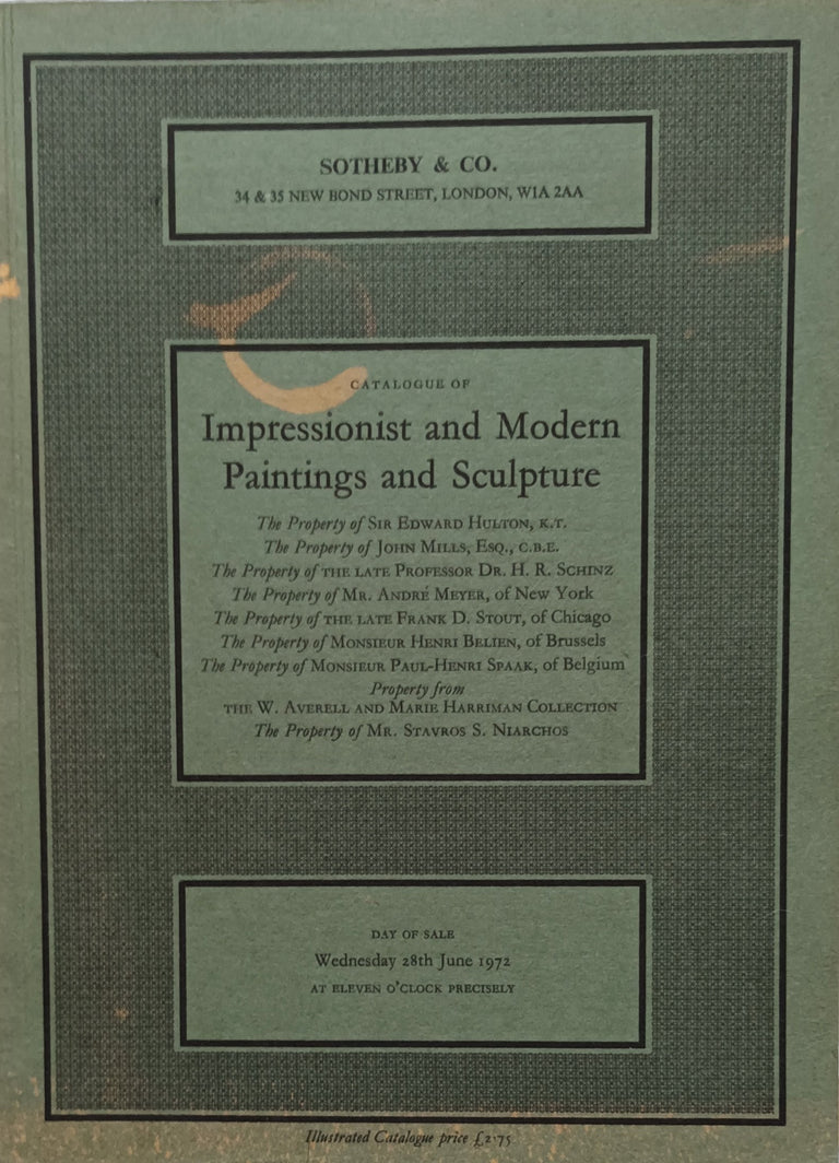 S Impressionist and Modern Paintings and Sculpture L 28. 06. 1972