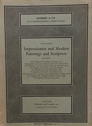 S Impressionist and Modern Paintings and Sculpture L 29. 11. 1972