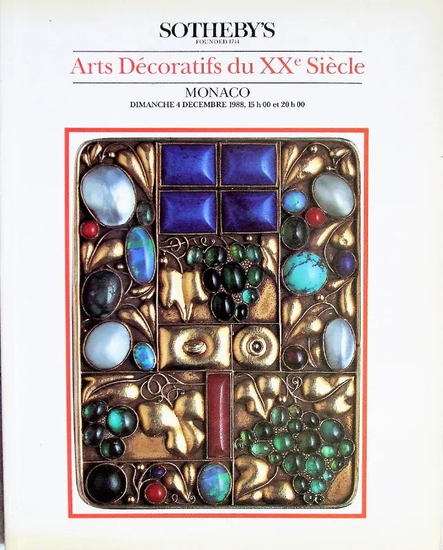 Sotheby's ~ Arts Décoratifs du XXe Siècle ~ Monaco ~ 04. 12. 1988