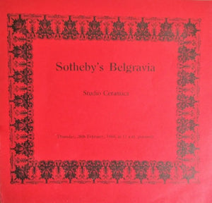 Sotheby's Belgravia ~ Studio Ceramics ~ London ~ 28. 02. 1980