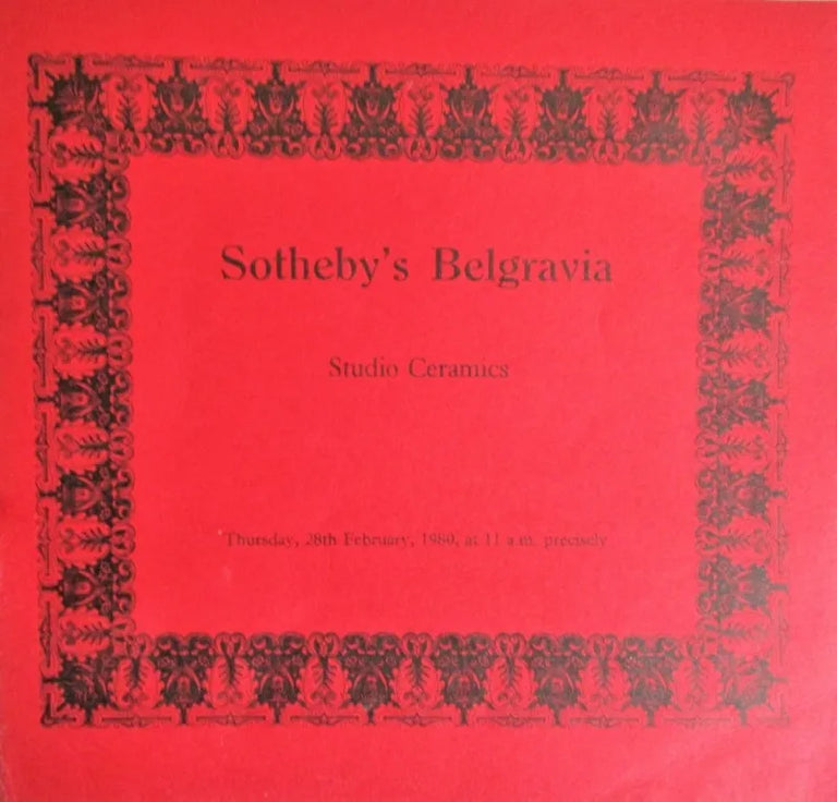Sotheby's Belgravia ~ Studio Ceramics ~ London ~ 28. 02. 1980