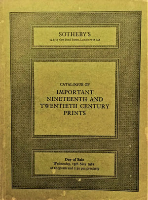 Sotheby's ~ 19th & 20th Century Prints ~ London ~ 13. 05. 1981