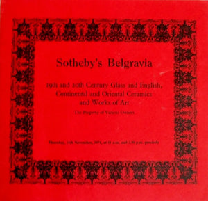Sotheby's Belgravia ~ 19th and 20th Century Glass, English, Continental and Oriental Ceramics and Works of Art ~ London ~ 11. 11. 1971