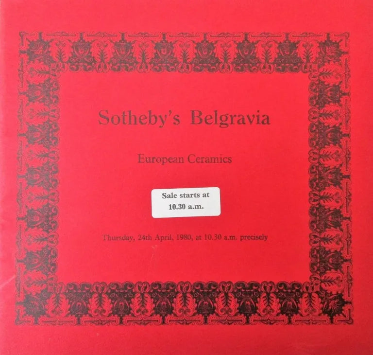 Sotheby's Belgravia ~ European Ceramics ~ London ~ 24. 04. 1980