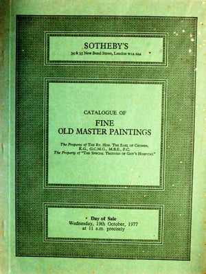 Sotheby's ~ Fine Old Master Paintings ~ London ~ 19. 10. 1977