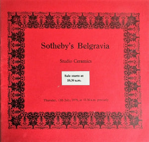 Sotheby's Belgravia ~ Studio Ceramics ~ London ~ 12. 07. 1979
