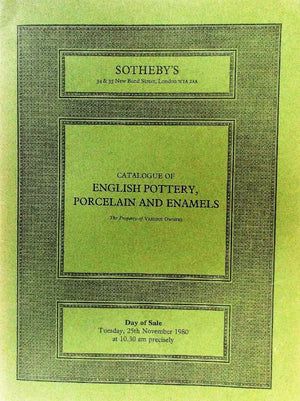 Sotheby's ~ English Ceramics & Enamels ~ London ~ 25. 11. 1980