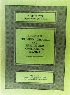 Sotheby's ~ European Ceramics & Enamels ~ London ~ 25. 09. 1979