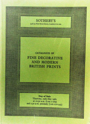Sotheby's ~ Decorative & Modern Prints ~ London ~ 29. 05. 1980