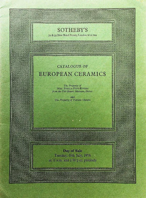 Sotheby's ~ European Ceramics ~ London ~ 18. 07. 1978