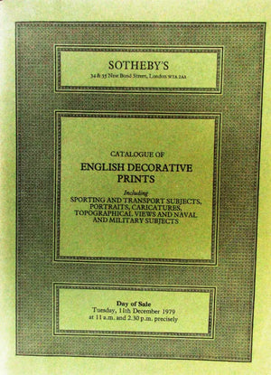 Sotheby's ~ English Decorative Prints ~ London ~ 11. 12. 1979