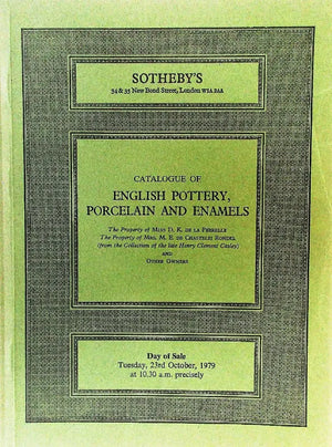 Sotheby's ~ English Ceramics & Enamels ~ London ~ 23. 10. 1979