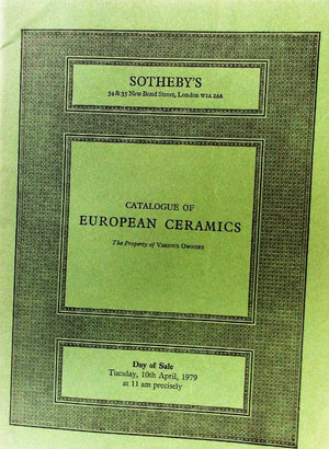 Sotheby's ~ European Ceramics ~ London ~ 10. 04. 1979