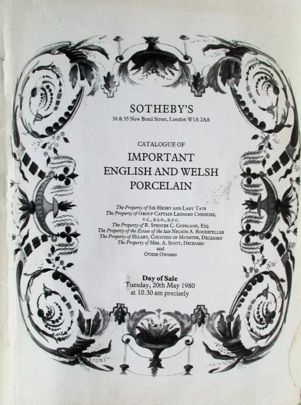 Sotheby's ~ English & Welsh Porcelain ~ London ~ 20. 05. 1980
