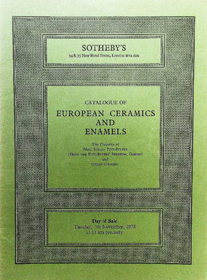 Sotheby's ~ European Ceramics & Enamels ~ London ~ 07. 11. 1978