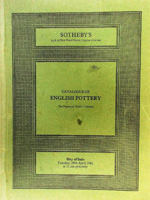 Sotheby's ~ English Pottery ~ London ~ 28. 04. 1981