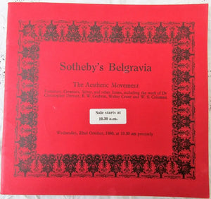 Sotheby's Belgravia ~ The Aesthetic Movement ~ London ~ 22. 10. 1980