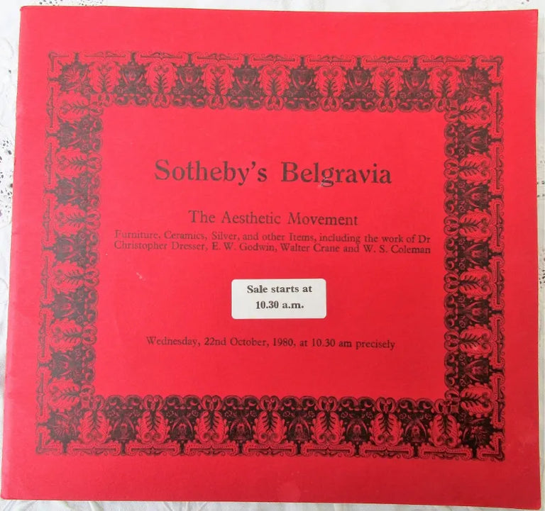 Sotheby's Belgravia ~ The Aesthetic Movement ~ London ~ 22. 10. 1980
