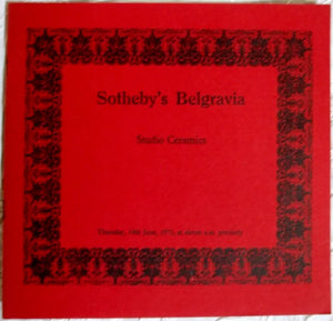 Sotheby's Belgravia ~ Studio Ceramics ~ London ~ 14. 06. 1973