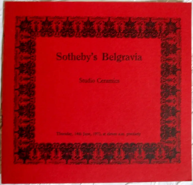 Sotheby's Belgravia ~ Studio Ceramics ~ London ~ 14. 06. 1973