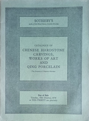 Sotheby's ~ Chinese Hardstone Carvings, Works of Art and Qing Porcelain ~ London ~ 30. 10. 1979
