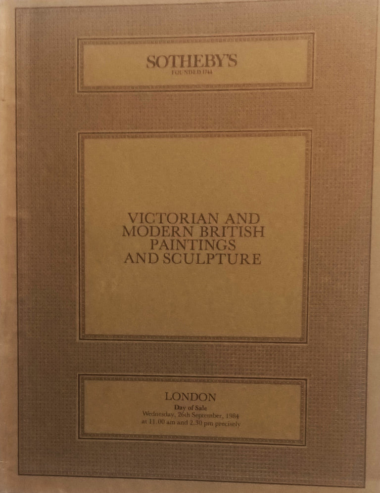 Sotheby's ~ Victorian & Modern British Paintings & Sculpture ~ London ~ 26. 09. 1984