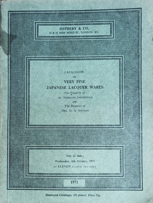 Sotheby's ~ Japanese Lacquer Wares ~ London ~ 06. 10. 1971