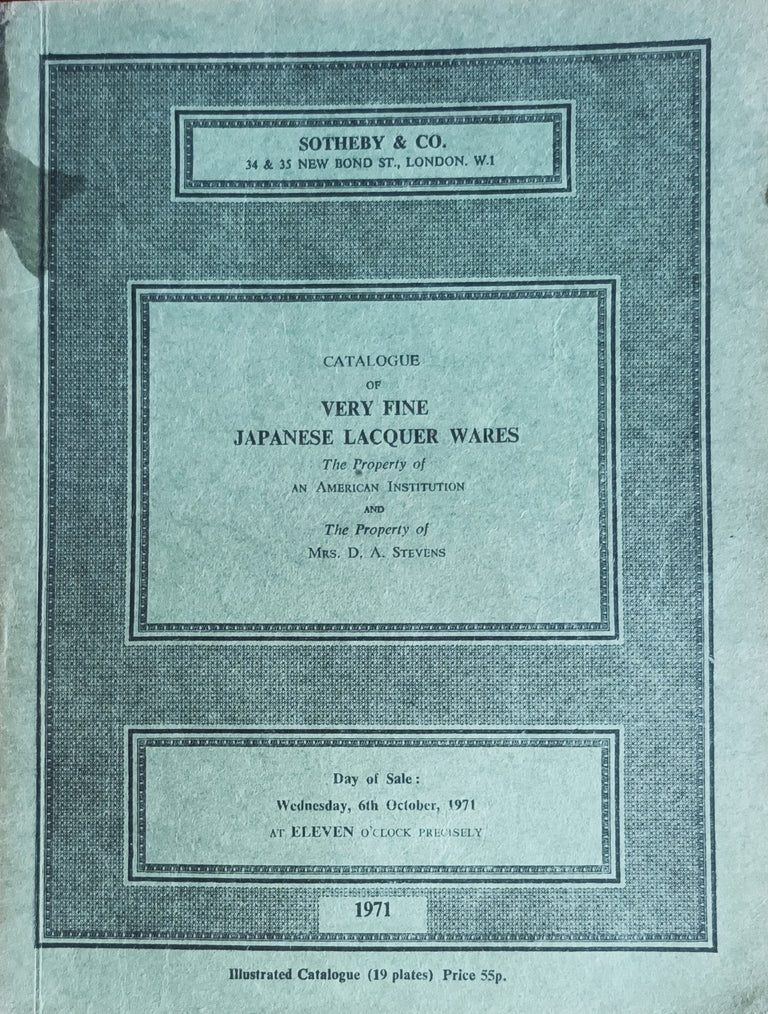Sotheby's ~ Japanese Lacquer Wares ~ London ~ 06. 10. 1971