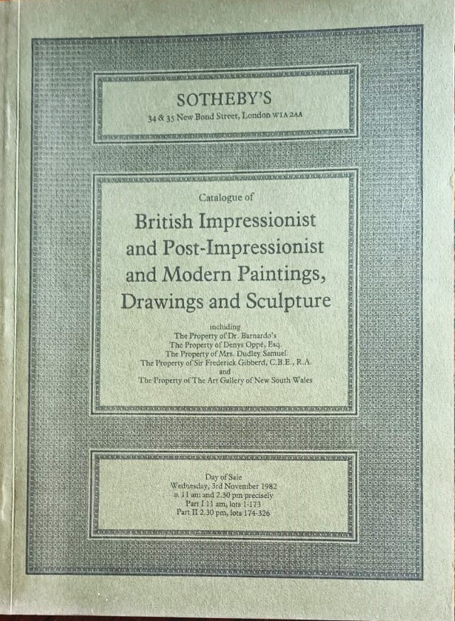 Sotheby's ~ British Impressionist and Post Impressionist and Modern Paintings, Drawings and Sculpture ~ London ~ 03. 11. 1982