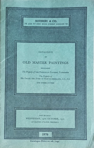 Sotheby's ~ Old Master Paintings ~ London ~ 14. 10. 1970