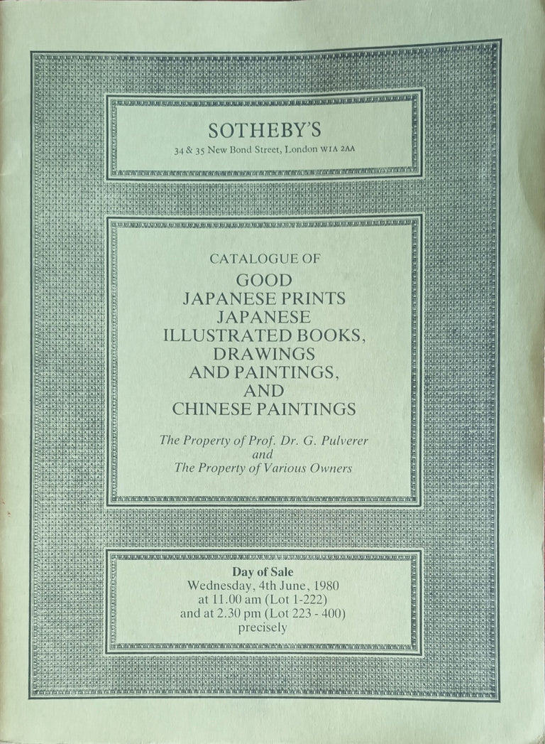 Sotheby's ~ Japanese Prints & Illustrated Books, Drawings & Paintings, Chinese Paintings ~ London ~ 04. 06. 1980