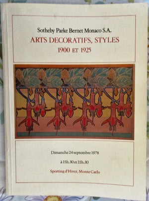 Sotheby's ~ Arts Decoratifs ~ Monte Carlo ~ 24. 09. 1978