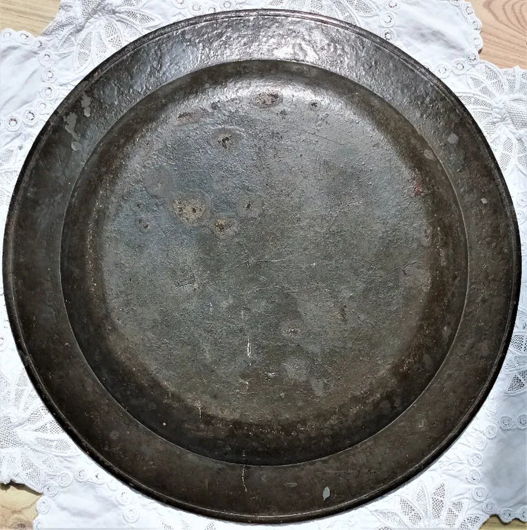 Antique English Georgian Pewter Dish / Charger ~ Samuel Smith ~ Cotterell O.P. 4380