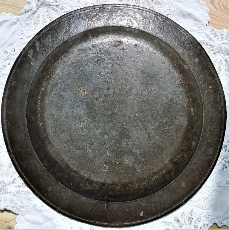 Antique English Georgian Pewter Dish / Charger ~ Samuel Smith ~ Cotterell O.P. 4380